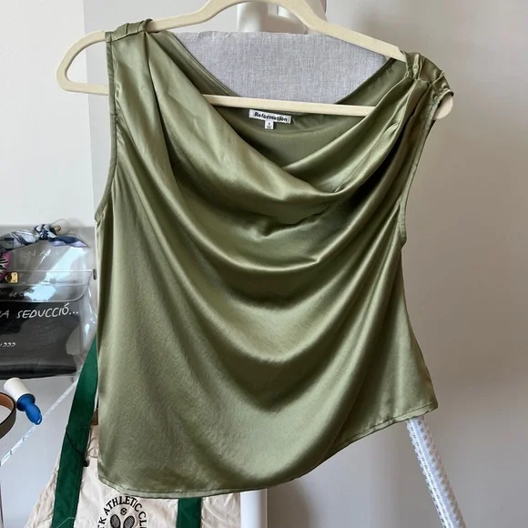 Reformation Annika Off Shoulder Silk Top - Picture 2 of 10